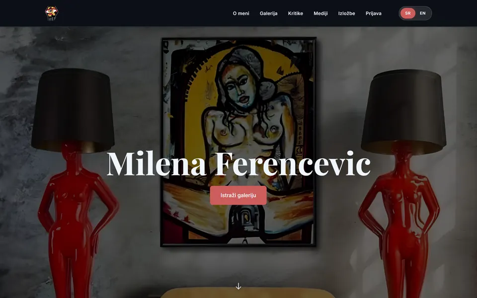 Početna strana sajta Milena Ferencević