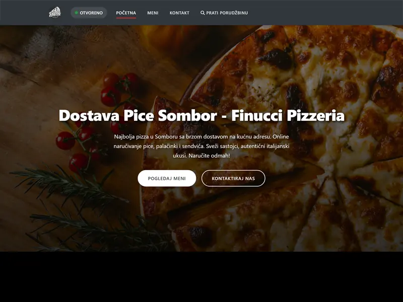 Sajt za dostavu pice koji sam napravio za Finucci pizza.